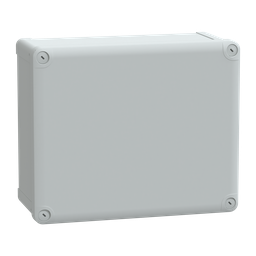NSYTBP292412 – PC box IP66 IK08 RAL7035 Int.H275W225D120 Ext.H291W241D128 opaque PC cover H20