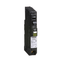 QO120PCAFI – Mini circuit breaker, QO, 20A, 1 pole, 120VAC, 10kA, plug in, combo ARC fault, plug on neutral