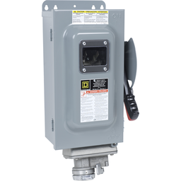 HU361AWCVW – Safety switch, heavy duty, non fusible, 30A, 600VAC, 600VDC, 3 poles, 30hp, NEMA 12K, Crouse-Hinds Arktite, viewing window