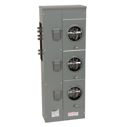 EZML113225 – Branch unit, EZ Meter-Pak, 225A, 3 x 5 jaw sockets, 120/240VAC, lever bypass, ringless, 1200A Al/Cu busbar