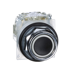 9001KR1BH13 – 30mm Push Button, Type K, push button, full guard, black, 1 NO and 1 NC