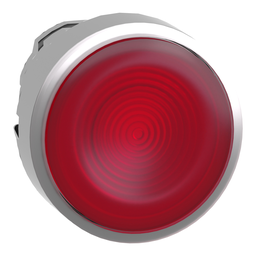 ZB4BW343S – Head for illuminated push button, Harmony XB4, metal, red flush, 22mm, universal LED, spring return, grooved lens