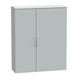 NSYPLAT15124G – Floor standing polyester enclosure, Thalassa PLA, plain door, ventilated canopy, 1500x1250x420mm, IP44, IK10