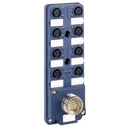 ABE9C1281L05 – IP67 passive splitter box – cable 5 m – with 8 channels M12 connector – Led