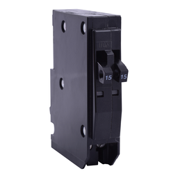 QOT1515CP – Tandem mini circuit breaker, QO, 2 x 1 pole at 15A, 120/240VAC, 10kA, plug in, consumer pack