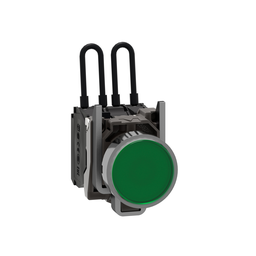XB4BW23B5 – Push to test pilot light, Harmony XB4, metal, green, 22mm, universal LED, 24V
