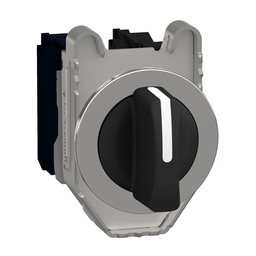 XB4FD33 – Selector switch flush mounted, Harmony XB4, metal, black, 30mm, 3 positions, stay put, 2NO