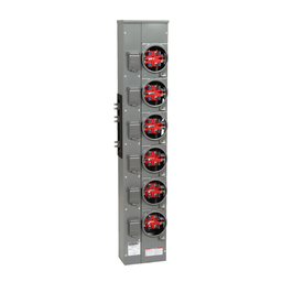 EZMR116125 – Branch unit, EZ Meter-Pak, 125A, 6 x 5 sockets, 120/240VAC, no bypass, ringless, 800A Al busbar