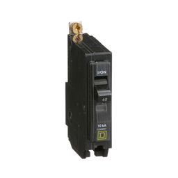 QOB140 – Mini circuit breaker, QO, 40A, 1 pole, 120/240VAC, 10kA, bolt on