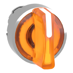 ZB4BK1553 – Head for illuminated selector switch, Harmony XB4, chromium metal, orange handle, 22mm, universal LED, 3 positions,
