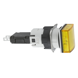 XB6CV5BB – Complete pilot light, Harmony XB6, square yellow, plastic, 16mm, integral LED, 12…24V