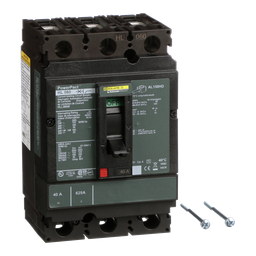 HLL36040 – Circuit breaker, PowerPacT H, 40A, 3 pole, 600VAC, 50kA, lugs, thermal magnetic, 80%