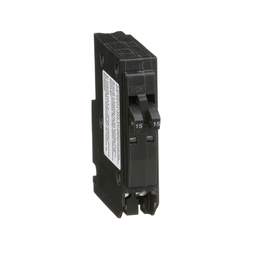 QO1515 – Tandem mini circuit breaker, QO, 2 x 1 pole at 15A, 120/240VAC, 10kA, plug in