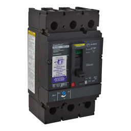 JGL36200AASA – Circuit breaker, PowerPacT J, 200A, 3 pole, 600VAC, 18kA, lugs, thermal magnetic, 80%, aux, shunt