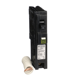 HOM115CAFIC – Mini circuit breaker, Homeline, 15A, 1 pole, 120VAC, 10kA AIR, combo arc fault, pigtail neutral, plug in, UL