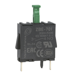 ZBE701 – Single contact block, Harmony XB4, silver alloy, pins for printed circuit board, 1NO