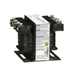 9070T50D2 – Transformer, Type T, industrial control, 50VA, 1 phase, 240x480V primary, 24V secondary, 55C rise