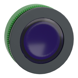 ZB5FW363 – Head for illuminated push button, Harmony XB5, antimicrobial, plastic, blue, 30mm, universal LED, plain lens