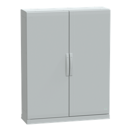 NSYPLAZ12103G – Floor standing polyester enclosure, Thalassa PLA, plain door, open bottom, 1250x1000x320mm, IP54, IK10