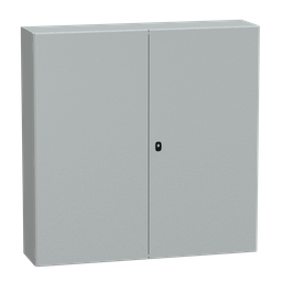 NSYS3D121230D – Wall mounted steel enclosure, PanelSeT S3D, double plain door, without mounting plate, 1200x1200x300mm, IP55, IK10
