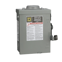 DU321RB – Safety switch, general duty, non fusible, 30A, 3 pole, 7.5hp, 240VAC, NEMA 3R, bolt on provision