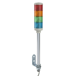 XVC6B4 – Monolithic pre wired tower light, Harmony XVC, plastic, red orange green blue, 60mm, tube mounting, steady, IP23, 24V AC DC
