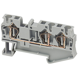 NSYTRR43 – Terminal block, Linergy TR, spring type, feed through, 3 points, 4mm², grey, set of 50