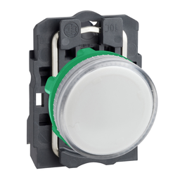 Square D XB5AV61 22 mm 250 VAC/VDC 14 mA White Round Pilot Light