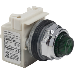9001KP1G6 – Pilot light, Harmony 9001K, metal, glass, domed, green, 30mm, 110-120V