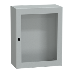 NSYS3D10840T – Wall mounted steel enclosure, PanelSeT S3D, transparent door, without mounting plate, 1000x800x400mm, IP66, IK08