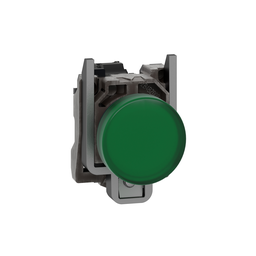 XB4BVG3 – Pilot light, Harmony XB4,metal, green, 22mm, universal LED, plain lens, 110…120V AC