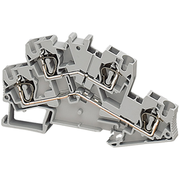 NSYTRR44D – Terminal block, Linergy TR, spring type, double level, 4 points, 4mm², grey, set of 50