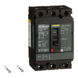 HLL36050 – Circuit breaker, PowerPacT H, 50A, 3 pole, 600VAC, 50kA, lugs, thermal magnetic, 80%