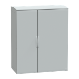 NSYPLAT15126G – Floor standing polyester enclosure, Thalassa PLA, plain door, ventilated canopy, 1500x1250x620mm, IP44, IK10