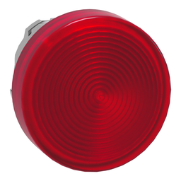 ZB4BV043S – Head for pilot light, Harmony XB4, metal, red, 22mm, universal LED, grooved lens