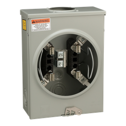 UHTRS101B – Individual meter socket, ringless socket, horn bypass, 4 jaws no release, OH, UG, 125 A, up to 600 VAC single phase 3W