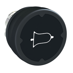 ZB4BC28001RA – Push button head, Harmony XB4, metal, flush, black, 22mm, spring return, for harsh environment, marking legend rotated 90 degree