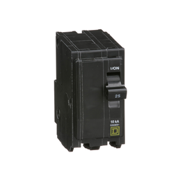QO225CP – Mini circuit breaker, QO, 25A, 2 pole, 120/240VAC, 10kA, plug in, consumer pack