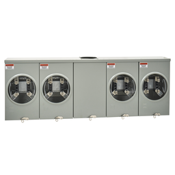 UT4R2352T – Meter socket, horizontal ganged, ringless socket, 360A, 4 position, 4 jaws, 600 VAC max, overhead/underground, no bypass