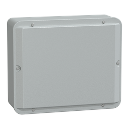 NSYDBN3025 – Metal industrial box – low plain cover – H307xW257xD116 – IP55 – grey RAL 7035