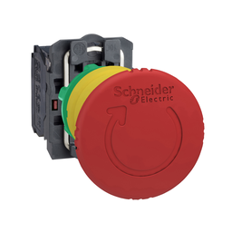 XB5AS8444 – Emergency stop switching off, Harmony XB5, plastic, red mushroom 40mm, 22mm, trigger latching turn to release, 2NC