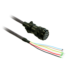 VW3M5D6FR30 – power cable 3m shielded 4x 6mm², BCH2 brake MIL connector