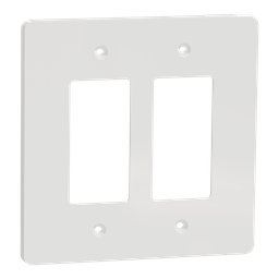 SQWS141002WH – Cover frame, X Series, 2 gangs, screw fixed, mid sized plus, white, matte finish