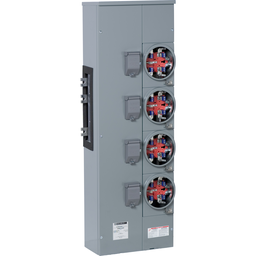 EZMH114225X – Branch unit, EZ Meter-Pak, 225A, 4 x 5 jaw sockets, 120/240VAC, horn bypass, ringless, 1200A Al/Cu busbar