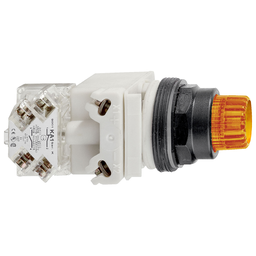 9001SK2L35LYA – Illuminated push-button head, Harmony 9001SK, plastic, projecting, amber, 30mm, spring return, LED yellow, 24-28V