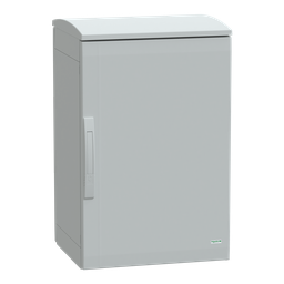 NSYPLAT754G – Floor standing polyester enclosure, Thalassa PLA, plain door, ventilated canopy, 750x500x420mm, IP44, IK10