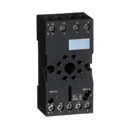 SQD RUZC2M SOCKET ZELIO, PLUGIN RELAY SOCKET, MIXED CONTACT, 10 A, 250 V, OCTAL CONNECTOR, FOR RUMC2 RELAYS