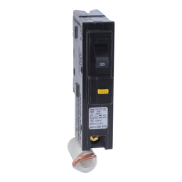 HOM120GFICP – Mini circuit breaker, Homeline, 20A, 1 pole, 120VAC, 10kA AIR, ground fault class A, plug in, UL