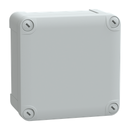 NSYTBP11116 – PC box IP66 IK08 RAL7035 Int.H105W105D55 Ext.H116W116D62 opaque PC cover H10