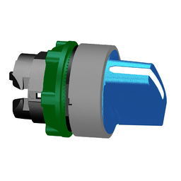 ZB5AD206C0 – Selector switch head, Harmony XB5, plastic, blue, 22mm, 2 positions, stay put, grey bezel